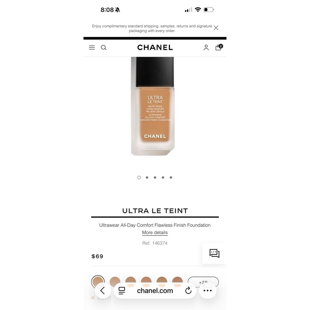 New Chanel Ultra Le Teint Foundation BD111 1 Oz 30mL Longwear Flawless Finish